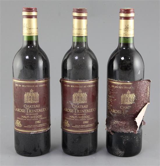 Seven bottles of Chateau Larose Trintaudon, Haut-Medoc, 1982.